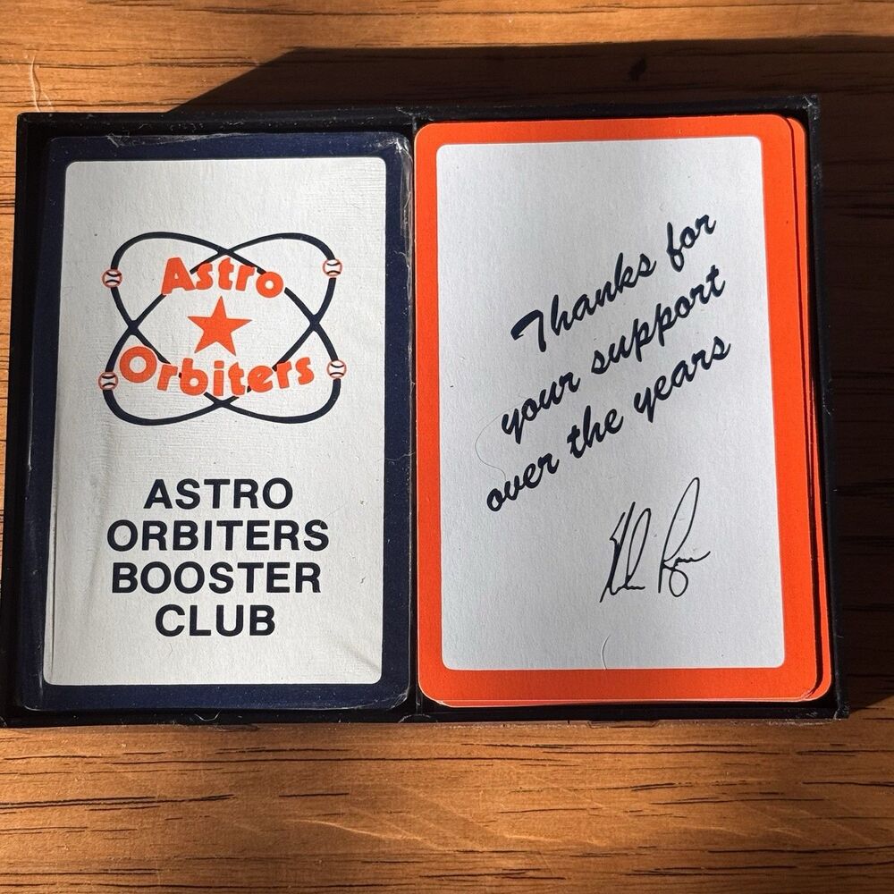 Houston Astros Orbiters Boosters Vintage Playing Cards Nolan Ryan Poker
